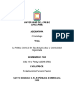 La Politica Criminal Del Estado Aplicada A La Criminalidad Organizada