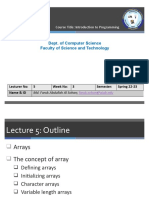 Lecture 5 Arrays