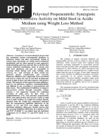 Chitosan and Polyvinyl Propenenitrile Synergistic Anti-Corrosive Activity On Mild Steel in Acidic Medium Using Weight Loss Method