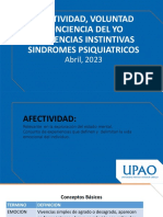 Clase 5. Psicopatología de La Afectividad, Voluntad, Conciencia Del Yo, Tendencias Instintivas y Sindromes Psiquiatricos