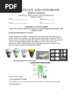 Technology and Livelihood Education: Discuss Parts and Function of Light Emitting Diode and Other Lamps