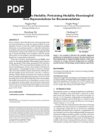 Modality Matches Modality: Pretraining Modality-Disentangled Item Representations For Recommendation