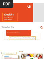 English 3: Unit 13: Recycling Online Session 1