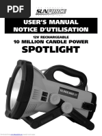 12v Rechargeable 10 Million Candle Power Spotlight