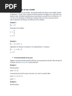 Ecuaciones Lineales de Una Variable