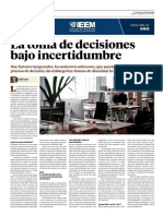 La Toma de Decisiones Bajo Incertidumbre