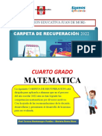 Carpeta de Recuperacion Del Area de Matematica Cuarto 2022-2023