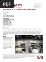 Case History of 16" Stainless Steel Ammonia Line