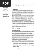 Incorporation Ob Arbitration Clauses by Reference