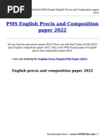 (Solved) PMS Punjab English Precis and Composition Paper 2022