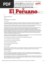 El Peruano - Ley de La Policía Nacional Del Perú - DECRETO LEGISLATIVO - #1267 - PODER EJECUTIVO