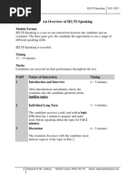 Ielts Speaking Module Overview