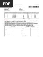 Customer Tcs Pick-Up Staff: Goods Load Sheet