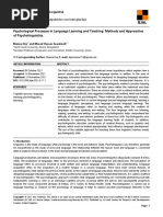 Psychological Processes in Language Learning and Teaching: Methods and Approaches of Psycholinguistics