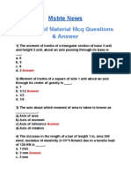 Strength of Material MCQ Questions & Answer: Msbte News