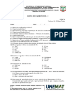 Fsica Lista de Exerccios II Enviada