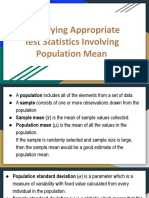 Identifying Appropriate Test Statistic