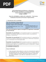 Guía de Actividades y Rúbrica de Evaluación - Post - Tarea - Evaluación Final de Los Procesos Cognoscitivos