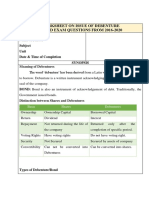 Worksheet On Issue of Debenture - Board Questions