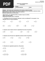 Evaluación Fracciones Octavo