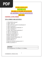 Xi Bio-Zoology - 2mark & 3mark Questions