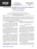 The Similarities and Differences in Expressing Apology in English and Vietnamese