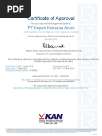 Certificate of Approval: PT Kepuh Kencana Arum