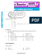 Actividades de Minimo Comun Multiplo para Quinto de Primaria