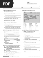 Standard Grammar Unit1 Without Answers