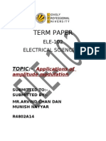 Term Paper: ELE-102 Electrical Sciences-Ii