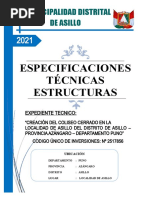 Especificaciones Técnica Estructuras