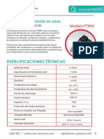 PT800 - Presion - Transmisor de Presion de Agua