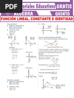 16 Función Lineal Constante e Identidad para Quinto Grado de Secundaria