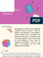 Forms of Test Statistic