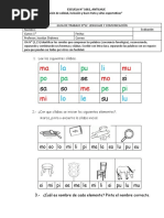 Guía Refuerzo Letra M, L, P, S