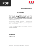 Certificado Mantenimiento