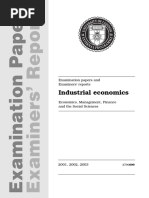 EC3099 - Industrial Economics - 2003 Examiners Commentaries - Zone-B