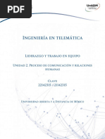 Unidad 2. Procesos de Comunicacion y Relaciones Humanas