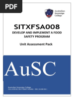 SITXFSA008 - Unit Assessment Tool (UAT) V3