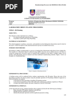 Plastic Processing Lab Sheet - 3D Printing