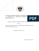 Análisis de Recursos Web para La Enseñanza de La Lengua y La Literatura en Educación Secundaria Obligatoria