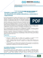 Enseñar y Aprender A Través de Situaciones de Salidas Educativas y Entrevistas A Especialistas