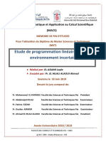 Etude de Programmation Linéaire Dans Un Environnement Incertain - EL-ADAMI Layla