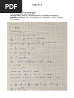 Grupo #9 - Ejercicios de Cálculo 1 - Taller N°2