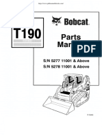 Bobcat Skid Steer T190 Parts Manual PDF