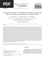 Using GIS and Statistics To Study Influences of Geology On Probability Features of Surface Soil