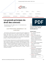 Les Grands Principes Du Droit Des Contrats - Fiches - Cours