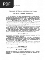 Algebraic KTheory and Quadratic Forms