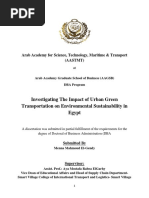 Investigating The Impact of Urban Green Transportation On Environmental Sustainability in Egypt