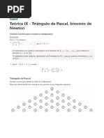 Teórica IX - Triángulo de Pascal, Binomio de Newton